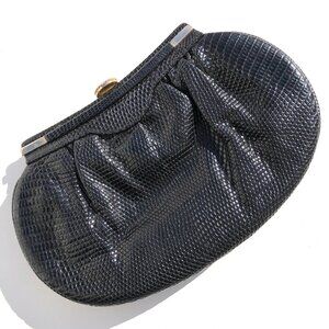 Parri Firenze clutch evening bag black snake embossed crossbody bag vintage prom